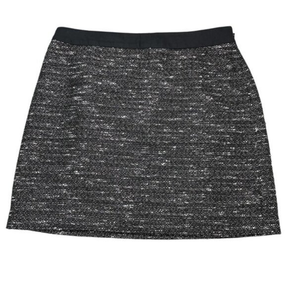 BANANA REPUBLIC Mottled Mini Skirt Sz 8 Black White - Picture 5 of 9